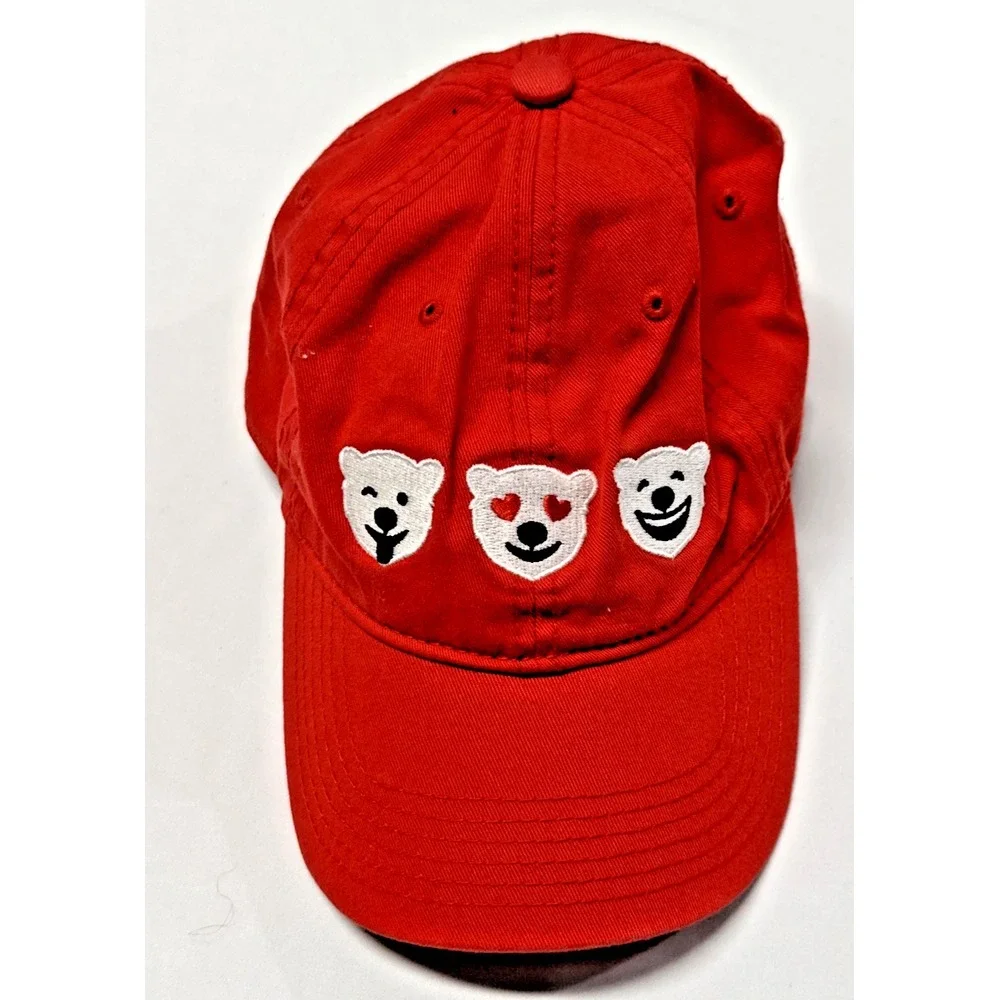 Coca Cola Vintage Small Polar Bears X 3 Emoji Red Hat Adjustable Enjoy Coca Cola